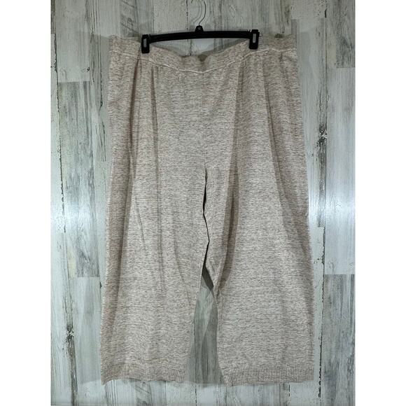 Isaac Mizrahi Live Wide Leg Pants Size 4X Petite (48x26.5) High Rise Oatmeal - Picture 1 of 10